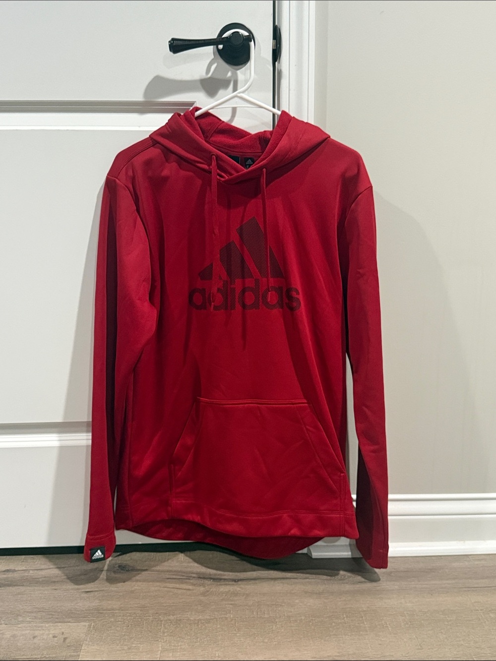 Men’s adidas Red Hoodie with Black Logo